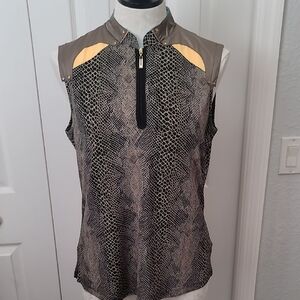 Jamie Sadock Gray Fitted Graphic Tank Top